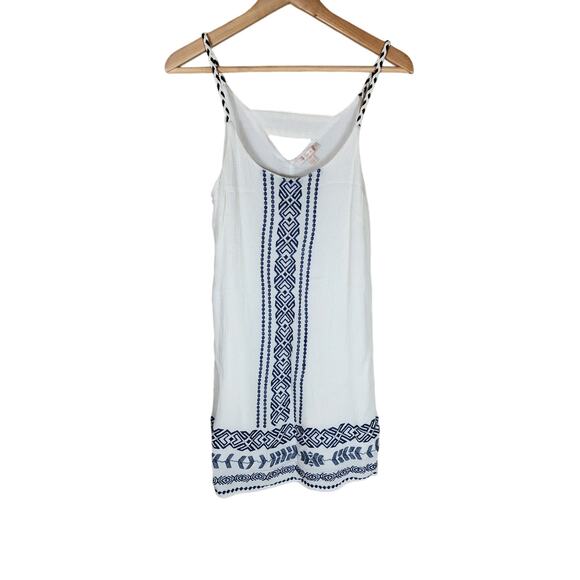 SKIES ARE BLUE White Embroidered Sleeveless Rope Straps Boho Hippie Top SZ MP - Picture 1 of 8